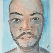 Meu projeto do curso: Retrato artístico em aquarela. Watercolor Painting project by Henrique Gomes - 10.12.2020