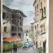 My project in Urban Landscapes in Watercolor course. Watercolor Painting project by Ruth Payne - 10.12.2020