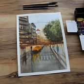 My project in Urban Landscapes in Watercolor course Ein Projekt aus dem Bereich Aquarellmalerei von Gamze Uymaz - 13.10.2020