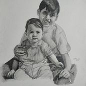 Meu projeto do curso: duas crianças. Realistic Drawing project by joaovictor77_jvf - 10.13.2020