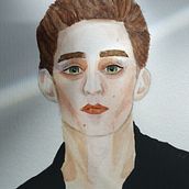 Meu projeto final: Retrato em aquarela a partir de uma fotografia. Desenho a lápis, e Pintura em aquarela projeto de vitoriafr18 - 14.10.2020