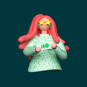 Recharge site illustrations. 3D, Art Direction, 3D Design, Character Design, 3D Character Design, Graphic Design, Web Design, 3D Modeling, and UX / UI project by Ana Porta - 10.14.2020