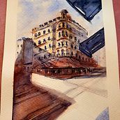 Mi Proyecto del curso: Dibujo arquitectónico con acuarela y tinta. Architectural Illustration project by Nati Ruiz - 10.26.2020