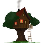 Tree house  . % Katharina Plötz tarafından hazırlanan Dijital İllüstras, Ve on projesi - 10.20.2020