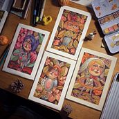 Fábrica de personajes ilustrados / Disfraz de conejo. Projekt z dziedziny Trad, c, jna ilustracja, Projektowanie postaci, Ilustracja c, frowa, Ilustracje dla dzieci i Narracja użytkownika Doona Espacio Neutral - 18.10.2020