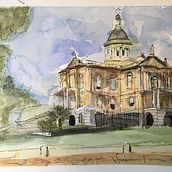 My project in Architectural Sketching with Watercolor and Ink course. Watercolor Painting project by drgretad - 10.20.2020