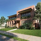 Diseño y render de fachada arquitectónica.  . 3D, Dan Arsitektur proyek oleh Jazmín Zapotecas - 09.17.2020