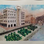 Mi Proyecto del curso: Dibujo arquitectónico con acuarela y tinta. Un progetto di Pittura ad acquerello di adrianaeres94 - 20.10.2020