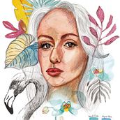 My project in Illustrated Portrait in Watercolor course. Un proyecto de Dibujo artístico, Ilustración botánica, Teoría del color, Ilustración digital, Dibujo, Ilustración tradicional, Dibujo de Retrato y Pintura a la acuarela de silviya_nenova - 21.10.2020