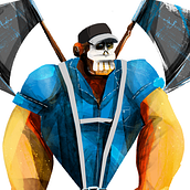 Lumberjack Skull. Traditional illustration, Digital Illustration, Children's Illustration, Character Design, and Narrative project by Kleber Moraes - 10.08.2020