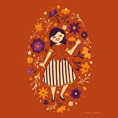 Meu projeto do curso: Retrato ilustrado com elementos botânicos. Un proyecto de Ilustración tradicional de Ana Lavorato - 23.10.2020