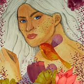 Meu projeto do curso: Retrato ilustrado em aquarela. Fine Arts, and Traditional illustration project by Bruna França - 10.24.2020