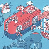 Ocean radio. Een project van  Ontwerp, Traditionele illustratie, Schilderij,  Creativiteit,  Tekening y  Digitaal schilderij van Tjaša Hrovat - 24.10.2020