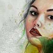 Renacer Ginkgo. Een project van  Tekening,  Portrettekening y Realistische tekening van Silvia T - 26.10.2020