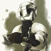 SCOUT TROOPER. Fine Arts, Character Design, Traditional illustration, Watercolor Painting, and Digital Painting project by max@ndr - 10.27.2020