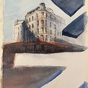 Meu projeto do curso: Desenho arquitetônico com aquarela e tinta. Een project van  Beeldende kunst van Enaise Kalil - 27.10.2020
