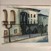 Mi Proyecto del curso: Dibujo arquitectónico con acuarela y tinta. Een project van Architectuur, Schilderij y Aquarelschilderen van Meilyn Mong - 27.10.2020