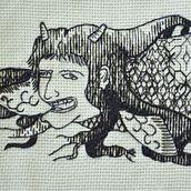 Mi Proyecto del curso: Introducción al bordado en blackwork. Arts, Crafts, Embroider, Creativit, DIY, and Traditional illustration project by Anahit Paula - 10.28.2020