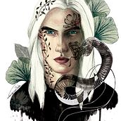 Retrato a acuarela y retoques digitales. Portrait Drawing, Traditional illustration, Botanical Illustration, Digital Illustration, and Watercolor Painting project by Paola Lucía Ferreira Gallego - 10.29.2020