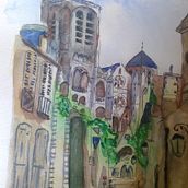 My project in Architectural Sketching with Watercolor and Ink course. Un projet de Dessin au cra , et on de Patricia Perennes - 30.10.2020