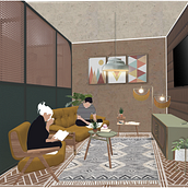 Mi Proyecto del curso: Representación gráfica de proyectos arquitectónicos. Arquitetura de interiores, Design de interiores, Design gráfico, Ilustração arquitetônica e Interiores projeto de Sofia Morales - 09.06.2020