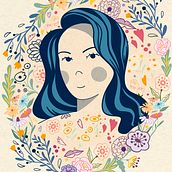 Mi Proyecto del curso: Retrato ilustrado con elementos botánicos. Ilustração tradicional e Ilustração botânica projeto de Cristina Gorski - 31.10.2020