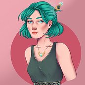 Mi Proyecto del curso: Retrato de personajes femeninos con Procreate. Character Design, and Traditional illustration project by Dulu Colom - 11.01.2020