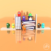 Among books. 3D, 3D Design, and Game Design project by Laura Fernandez Olivar - 10.26.2020