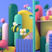 Bee at home . % María Fernández tarafından hazırlanan 3D, 3D Animas, on, Ve Hareketli Grafikler projesi - 11.02.2020