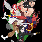 RPG Party - Naked and Afraid. Character Design, Traditional illustration, and Digital Illustration project by modervinicius - 10.14.2020