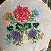 Técnica de bordado con paso atrás. Embroider project by Sonia Pliego Agraz - 11.13.2020