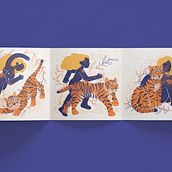 La reina y el tigre / Escenas ilustradas con técnicas tradicionales en Photoshop. Editorial Illustration, Traditional illustration, and Digital Illustration project by Ana María Jiménez Vélez - 11.09.2020