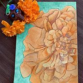 Flor de Cenpazuchitl la flor de los muertos en México. Botanical Illustration project by Sandra Bezanilla - 11.05.2020