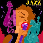 Cartel para el Día Internacional del Jazz en Mallorca, 2018. Digital Drawing, Poster Design, Advertising, and Color Theor project by Blanca Jaume Saura - 10.10.2017