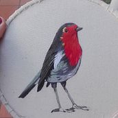Mi Proyecto: Pintar con hilo: Muy feliz con mi petirrojo terminado!. Embroider project by Yamila Almirón - 11.06.2020
