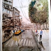 My first draw  project in Urban Landscapes in Watercolor course.  project by Clément Ten Bff - 11.07.2020