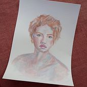 Mi Proyecto del curso: Retrato artístico en acuarela. Traditional illustration project by celiagoesc - 03.31.2021