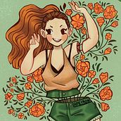 Meu projeto do curso: Retrato ilustrado com elementos botânicos Ein Projekt aus dem Bereich Traditionelle Illustration, Botanische Illustration, Digitale Illustration und Kinderillustration von Apeirón - - 07.11.2020