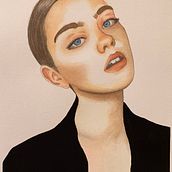 My project in Watercolor Portrait from a Photo course. Watercolor Painting project by Spring - 11.08.2020