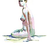 life model painting exercise. Drawing project by Alexandre Lins dos Santos - 11.10.2020
