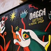 Dagga Tattoo Shop . Drawing, and Traditional illustration project by Ilse Argüero - 09.10.2020