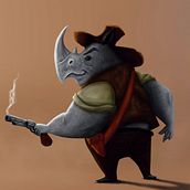 Rino. Desenho digital projeto de Ezequiel Alcaraz Mendoza - 21.10.2020