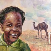 The Little Girl from Sahara. Acr, lic Painting, Painting, and Portrait Drawing project by ElRey - 07.01.2020