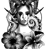 DemonGirl_by @_apillz. Projekt z dziedziny Ilustracja c i frowa użytkownika Juan Manuel AP - 08.11.2020