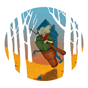Baba Yaga (Ilustración publicada en Zanna Magazine). Een project van  Concept art, Digitale tekening, Ontwerp van personages, Redactionele illustratie, Traditionele illustratie, Digitale illustratie y  Digitaal schilderij van Lluís de la Torre Campillo - 11.11.2020