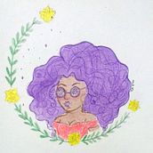 Meu projeto do curso: Retrato ilustrado com elementos botânicos. Portrait Drawing, Traditional illustration, and Botanical Illustration project by Juliane Albuquerque - 11.12.2020