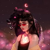 Wolf Girl. Traditional illustration, and Digital Illustration project by S. Alexa Alonso - 11.12.2020