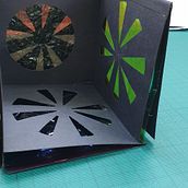 Stained glass window book with hinges - model. Bookbinding project by Doone Clifton - 11.08.2020