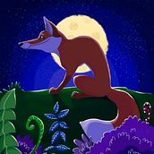 Zorro bajo las estrellas. Traditional illustration, Digital Illustration, and Children's Illustration project by Barbara Araya - 11.13.2020