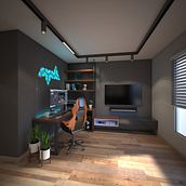 Man Cave - Interior Design. Un proyecto de 3D y Diseño de interiores de Luis Montenegro - 14.11.2020